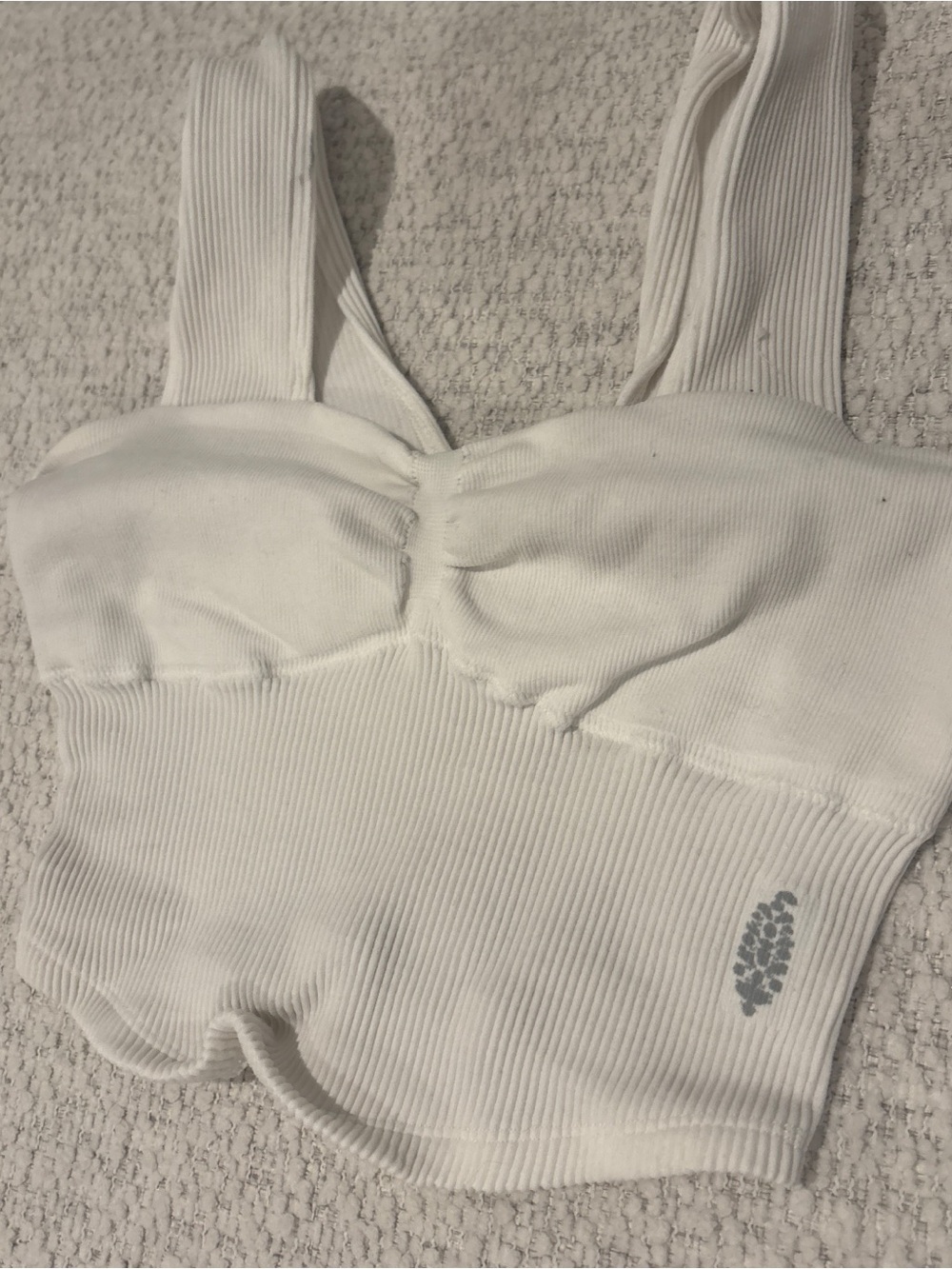 Free People White Ribbed Square-Neck Tank - Picture 3 of 5